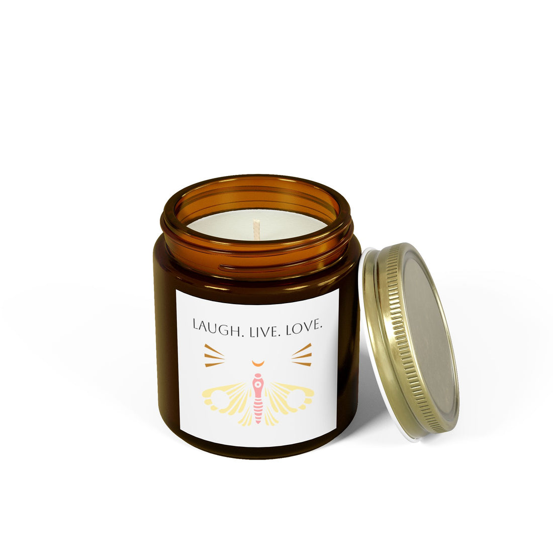 Laugh. Live. Love Scented Candles, Coconut Apricot Wax (4oz, 9oz)