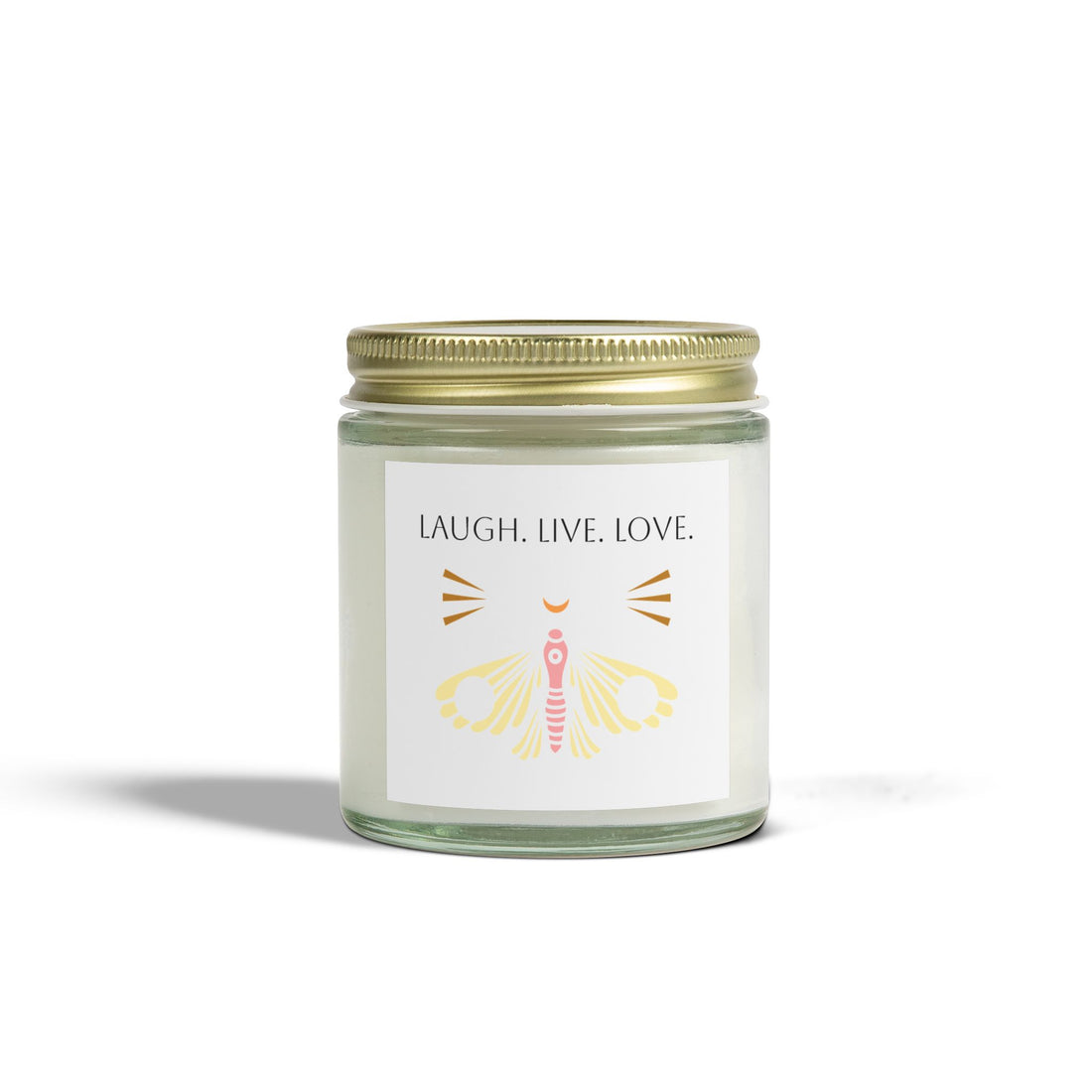 Laugh. Live. Love Scented Candles, Coconut Apricot Wax (4oz, 9oz)