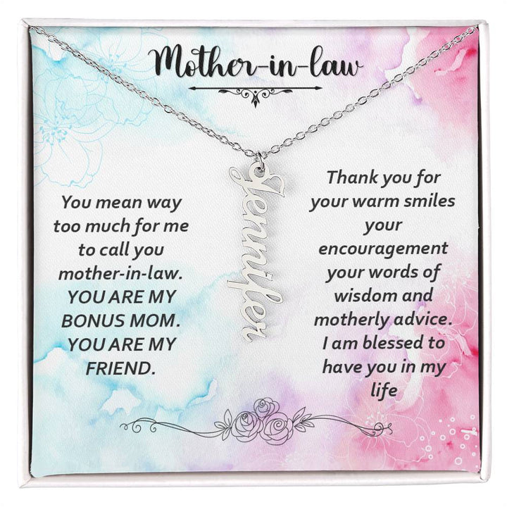 Vertical Name Necklace - Mother-in-law