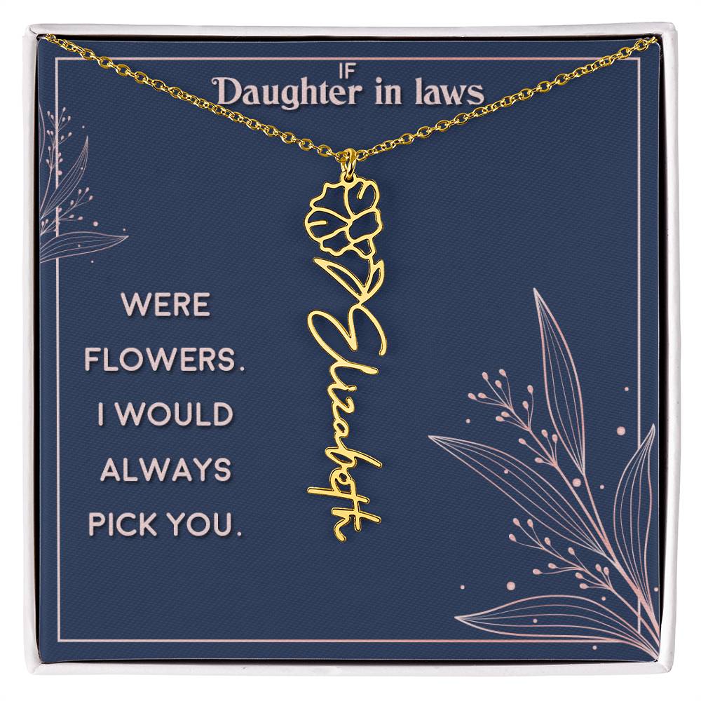 Flower Name Necklace Daughter In-Law